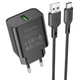 Мережевий зарядний пристрій Borofone BA72A Spring QC3.0 USB to Type-C Black - зображення 1