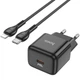Мережевий зарядний пристрій Hoco N32 Glory PD30W Type-C to Lightning Black - зображення 2