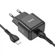 Мережевий зарядний пристрій Hoco N32 Glory PD30W Type-C to Lightning Black - зображення 3