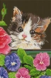Алмазная мозаика ColorArt 20х30 Котик в цветах DT723 - изображение 1