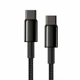 Кабель Baseus Tungsten Gold Type-C to Type-C 100W (1m) black CATWJ-01 - зображення 6