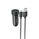 Адаптер автомобільний Hoco Type-C Cable Level single port Car charger Z49A |1USB, 18W, 3A, QC3.0| black - зображення 1