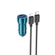 Адаптер автомобільний Type-C to Lightning Cable Tough dual port Car charger Z48 |2Type-C, 40W/3A, PD синій - зображення 1