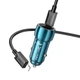Адаптер автомобільний Type-C to Lightning Cable Tough dual port Car charger Z48 |2Type-C, 40W/3A, PD синій - зображення 3
