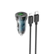 Адаптер автомобильный Hoco Type-C to Lightning CableTransparent Discovery Edition dual port Z47A |1USB/1Type-C, QC/PD, 30W/3A| transparent-black - изображение 1