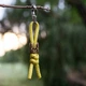 Брелок из паракорда Тризуб YELLOW. З латунною намистиною ручного лиття - изображение 2