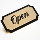 Табличка двусторонняя Открыто-Закрыто. Деревянная вывеска на двери Open Closed 30х15см - изображение 1