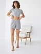 Пижама (топ + шорты) женская BARWA garments 0326/313 M Серый меланж (2113263132109) - изображение 7