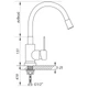 Смеситель для кухни ZERIX LR74004-1 С красным гибким изливом (LL1476) - изображение 2