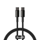 Кабель Baseus Tungsten Gold Fast Charging Data Cable Type-C to Type-C 100W 1m Black (CATWJ-01) - изображение 1