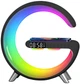 Настільна смарт лампа-нічник RGB G-63/ART-2663 з бездротовою зарядкою будильник портативна колонка Bluetooth-динамік Чорна - зображення 3