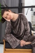 Піжама: джемпер та брюки Roksana 54(4XL) Коричневий велюр (86660) - зображення 3