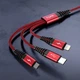 Кабель зарядки и синхронизации MicroUSB, Type-C, Lightning TOPK AN24 3 в 1 Red - изображение 1