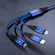 Кабель зарядки и синхронизации MicroUSB, Type-C, Lightning TOPK AN24 3 в 1 Blue - изображение 2