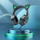 Ігрові навушники з вушками Hoco W107 Cute cat luminous cat ear gaming headphones Phantom Чорно-Зелений - изображение 7