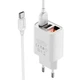 Мережевий зарядний пристрій Borofone BA58A Mighty dual port 2USB Кабель Type-C digital display 2.4A White - зображення 5