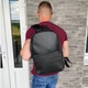 Чорний чоловічий рюкзак портфель з екошкіри Holiday 2.0 - зображення 5