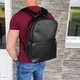 Чорний чоловічий рюкзак портфель з екошкіри Holiday 2.0 - зображення 9