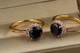 Кольцо Xuping Jewelry две площадки с черным камнем р 17 золотистое - изображение 1