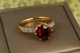 Кольцо Xuping Jewelry зерно граната с красным камнем р 16 золотистое - изображение 1