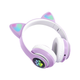 Наушники c кошачьими ушками CAT BL 4.2 c RGB подсветкой и MP3 плеером MicroSD, FM Фиолетовые - изображение 3