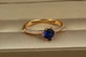 Кольцо Xuping Jewelry аккорд с синем камнем 5 мм р 16 золотистое - изображение 2