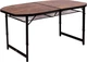 Стіл туристичний Bo-Camp Woodbine Oval 1500х800х700 мм Black/Wood look (1404230) (DAS301532) - зображення 1