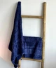 Набор турецких бамбуковых махровых полотенец Zeron 50х90+70х140 Bamboo Agaс Desen синий 2 - изображение 4