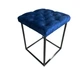 Табурет KOMODO Square style blue у стилі Loft м’який/металевий каркас чорний - зображення 1