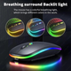 Беспроводная мышка Magic RGB подсветка USB зарядка бесшумная со встроенным аккумулятором Bluetooth+2.4G 297 Черный - изображение 2