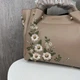 Жіноча сумка з вишивкою Abmueer сумочка з квіточками еко шкіра кавова (1056Ф) - зображення 4