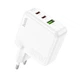 Сетевое зарядное устройство Hoco C115A, 2 Type-C, USB, PD 65W, белое - изображение 1