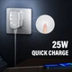 Сетевое зарядное устройство Ldnio A2423C USB/ Type-C QC PD 25W ночник белое + кабель Type-C to Lightning - изображение 4