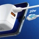 Сетевое зарядное устройство Ldnio A2522C USB/ Type-C QC PD 30W с дисплеем белое + кабель Type-C to Lightning - изображение 5