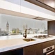 Кухонный фартук Скинали Ретро Лондон (виниловая наклейка для кухни ПВХ пленка ) Биг-Бен Город Серый 60х200 см - изображение 2