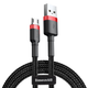 Кабель Micro USB BASEUS cafule 2.4A 1M CAMKLF-BG1 black-red - изображение 1