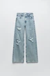 Джинсы рваные Zara 6164/108 36 Голубые - изображение 2
