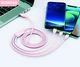 Зарядка 3 в 1 ROMOSS Soft Touch з USB to Micro / Lightning / Type-C 2.5A 1.5m Рожевий - зображення 2