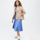 Спідниця Uniqlo SATIN PLEATED розмір S блакитна (456442) - изображение 4
