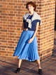 Спідниця Uniqlo SATIN PLEATED розмір S блакитна (456442) - изображение 7