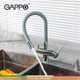 Смеситель для кухни на две воды Gappo G4398-30 с гибким изливом, серый/хром - изображение 3