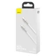 Кабель BASEUS CATJK-C02 Type-C to Type-C Cafule Series Metal Data Cable |100см, 5A, 100W, PD| white - изображение 3