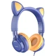 Наушники Hoco проводные Cat Ear W36 Blue-Orange Синий (W36) - изображение 1