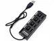 ЮСБ ХАБ USB HUB USB 2.0 4 портовый с кнопками включения для ПК и ноутбуков чёрный Без Бренда (704220) - изображение 2