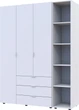 Комплект Doros Гелар с этажеркой 3 ДСП 154.4 х 49.5 х 203.4 см Белый (42005034) - изображение 2
