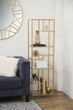 Дизайнерский Стеллаж в стиле Loft Design 500x30x170h Золотой/Стекло ATL755 - изображение 6