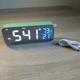 Настольные зеркальные LED часы-будильник-гигрометр ProZone LD-8820 Зеленые (Аккумулятор) - изображение 4