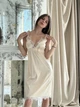 Нічна сорочка жіноча з атласу та мережива Felisiya Lingerie Золотистий 40-з XL (2000000607016) - зображення 1