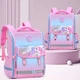 Школьный Рюкзак с Пеналом для девочек с Единорогом ортопедический ZMbaby 03 - Розовый - 1-3 класс, высота 36см - изображение 3
