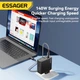Зарядний пристрій Essager Advance 140W GaN Travel Charger 2 C + USB A EU Black (ECT2CA-ZCB01-Z) - зображення 4